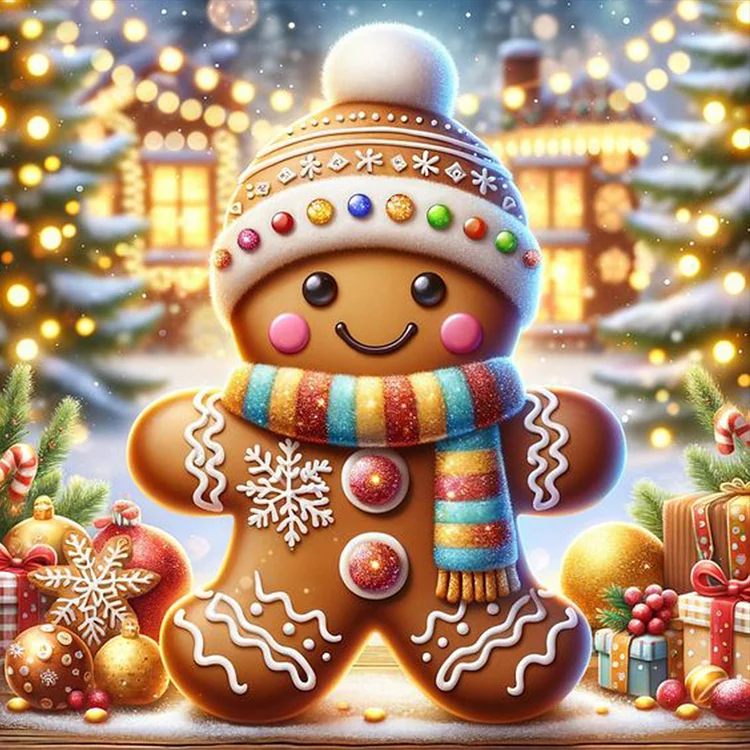 Christmas Cookie Man 40*40CM (Canvas) Full Round Drill Diamond Painting gbfke