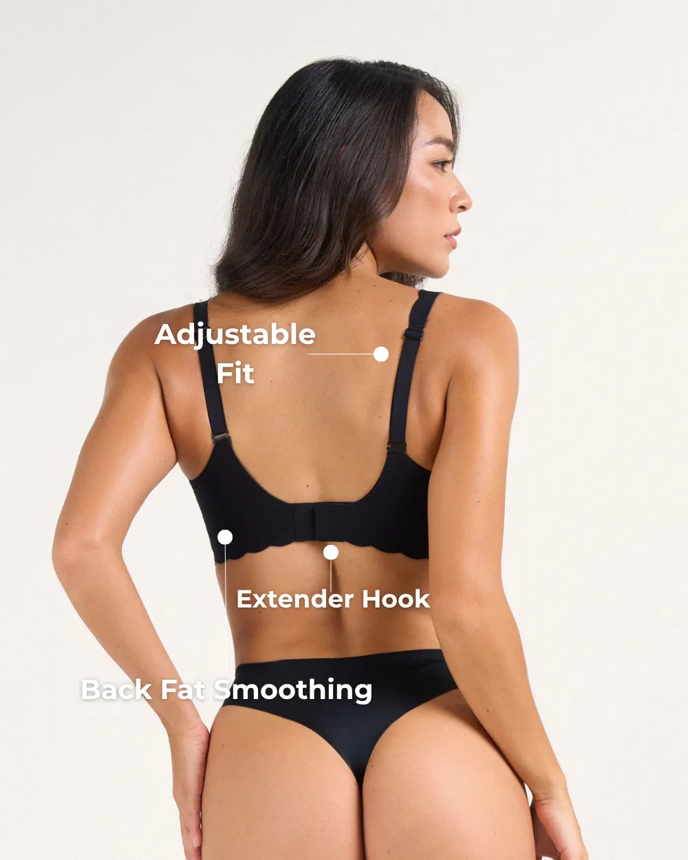 Scalloped Deep V Push-Up Seamless Wireless Jelly Bra
