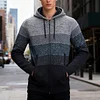 💥2025 New Arrivals!Men's Sweater Striped Contrast Color Knitted Sweater Cardigan Jacket Hoodie Sports Casual Hiking Jacket Zipper Sportswear Autumn And Winter Plus Velvet Thick Warm