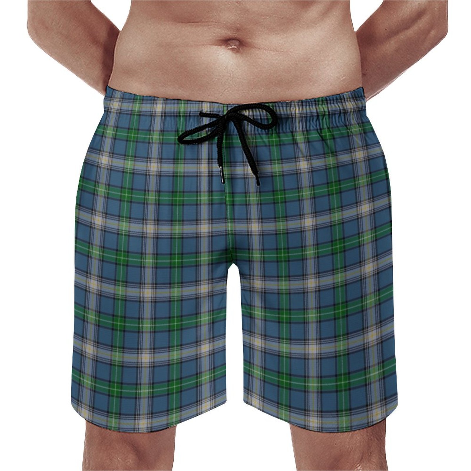 Scottish Clan Macdowall Mcdowell Tartan Elegant Men's Swim Trunks Summer Board Shorts Quick Dry Beach Short with Pockets