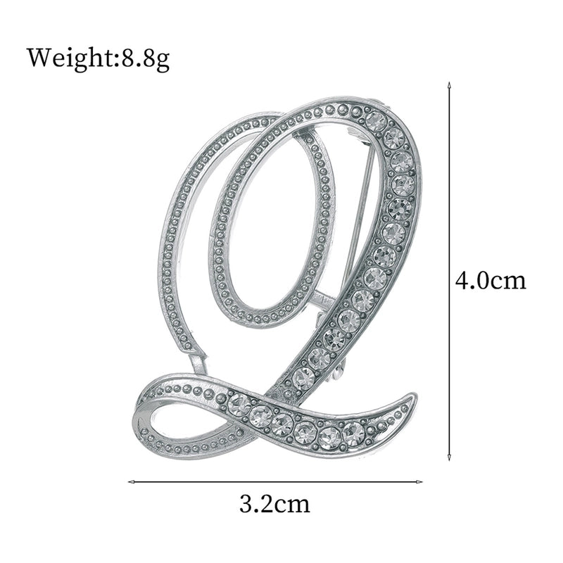 Minimalist Pin Letter Zinc Alloy Plating Inlay Rhinestones Unisex Brooches