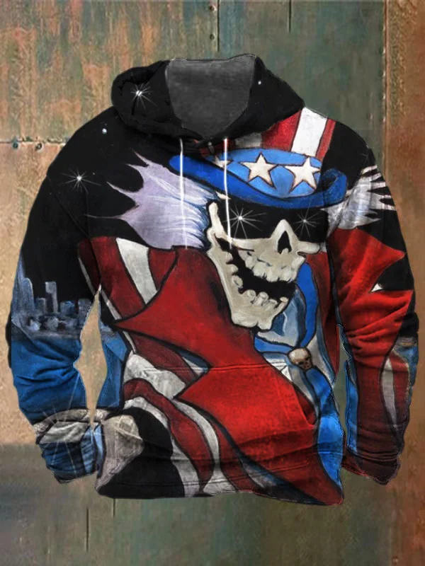 Unisex Skull Print Heavyweight Hoodies