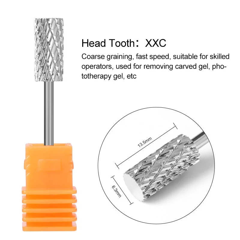 1 Pc Nail Drill Bit Multi-size Silver Manicure Nail Art Tool Electric Manicure Machine Device-Nail Inspo