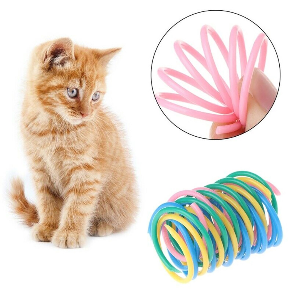 

4pcs Cat Colorful Plastic Spring Toys, 501 Original