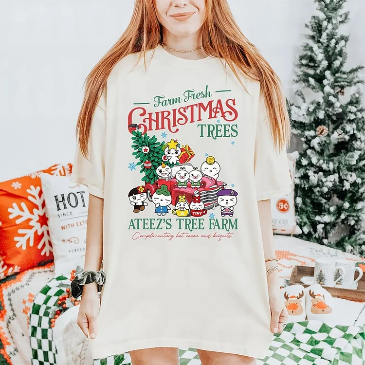 ATEEZ Farm Fresh Christmas Tree T-shirt officialateezshop