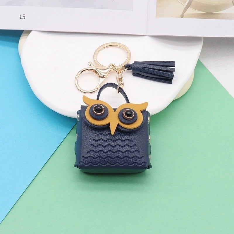 Minimalist Streetwear Owl Pu Leather Unisex Bag Pendant Keychain