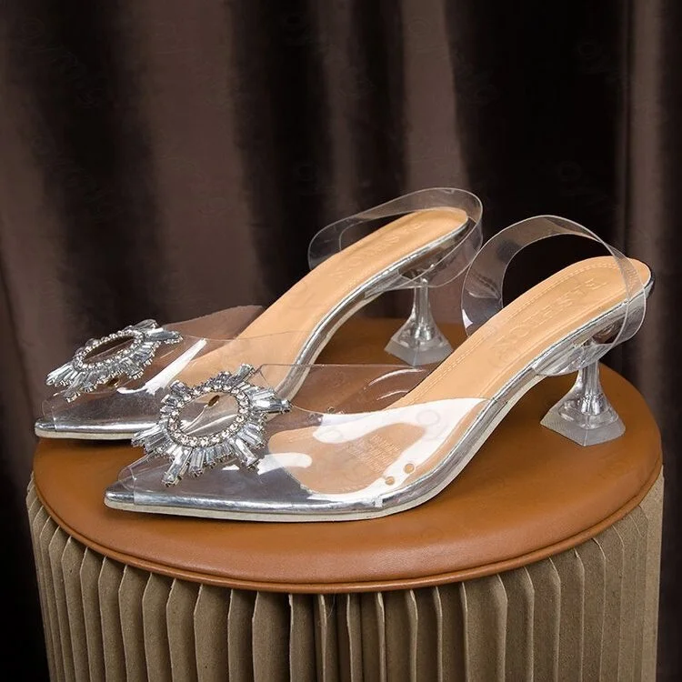 Sexy Transparent PVC Sandals Women Pointed Clear Crystal Cup High Heel Stiletto Pumps Summer Shoes Open Toe Women Sandalen Dames
