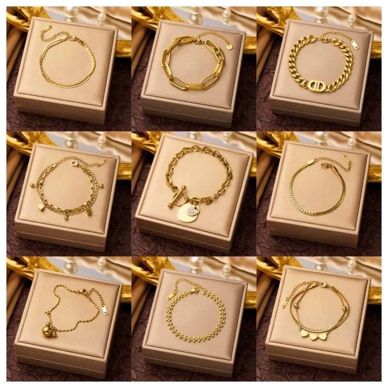 Minimalist IG Style Geometric Titanium Steel Bracelets In Bulk2