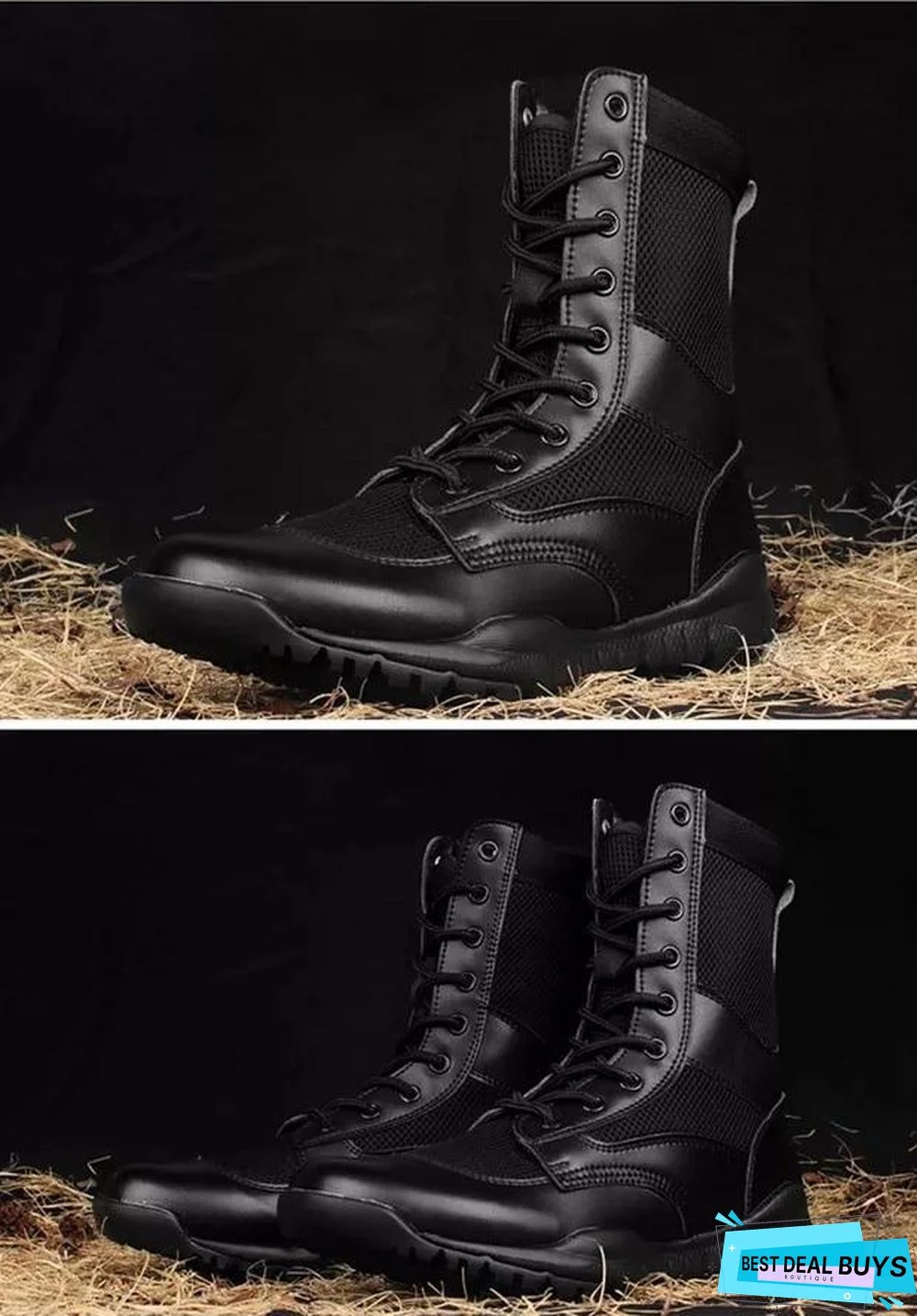 Fashion Men Military Boots Waterproof Breathable Leather Tactical Boots
