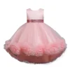 Kids Girl Princess Mesh Flower Fluffy Sleeveless Flower Dresses