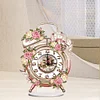 (US Local)Acrylic Special Shaped Vintage Flowers 5D Diamond Painting Clock Art Craft