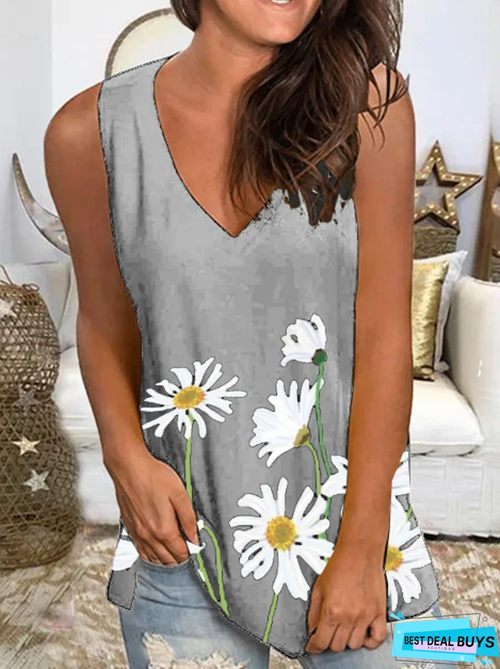 Black Shift Floral Knitted Holiday Tunic Tank & Cami