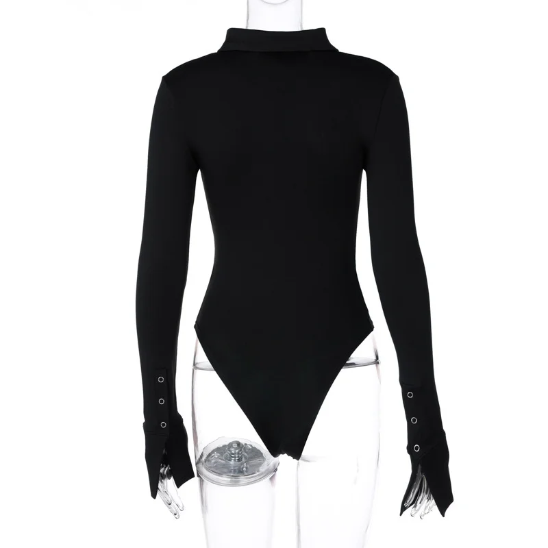 Zingj Hot 2024 Spring New Women's Sexy Button Collar Long-Sleeved Joint