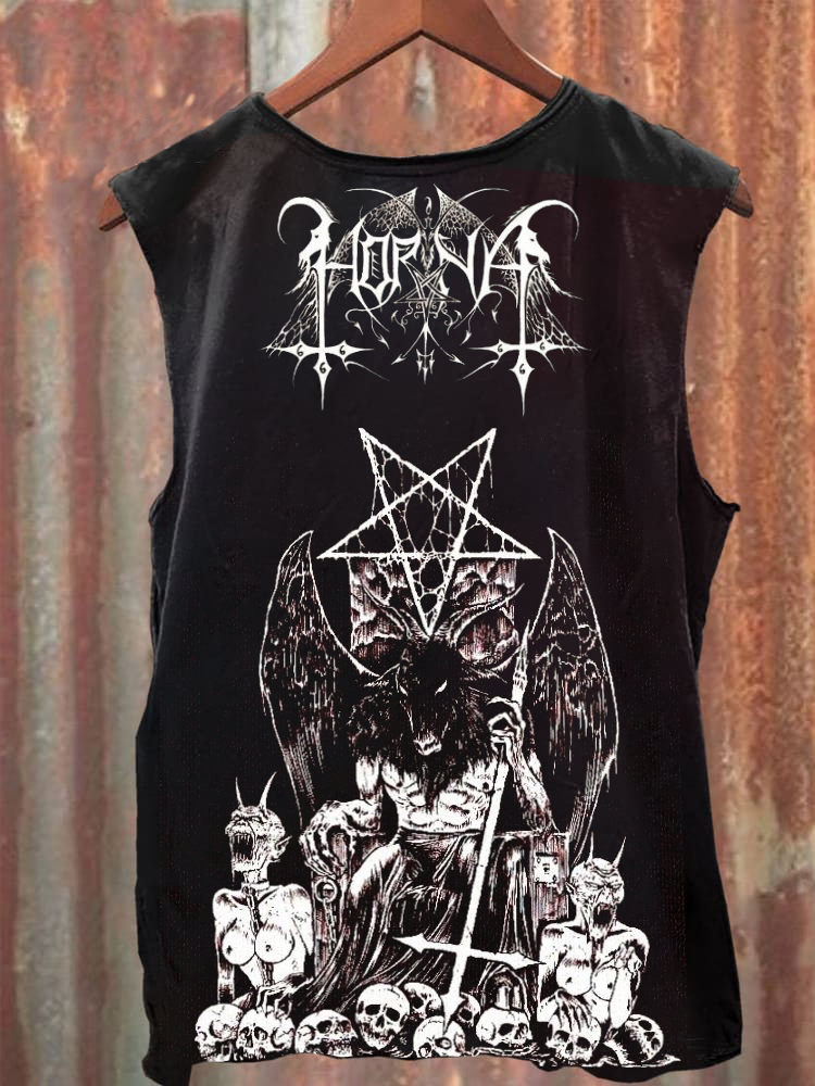 Unisex Satan Devil Print Vest / Rvogue / Rvogue