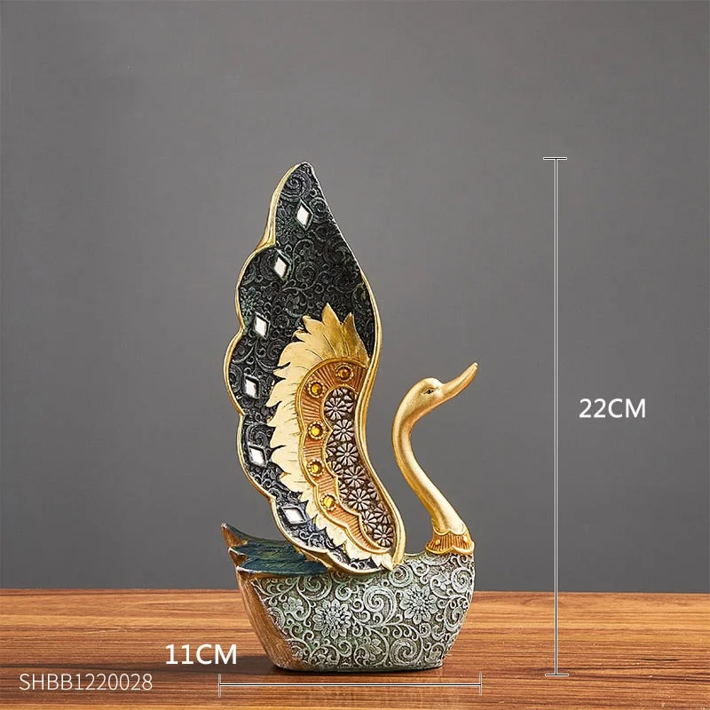 Art Resin Swan Statue Decoration Home Decoration Crafts Wedding Gift Desk Art Figurine Bedroom Decor Home Decor Accessories