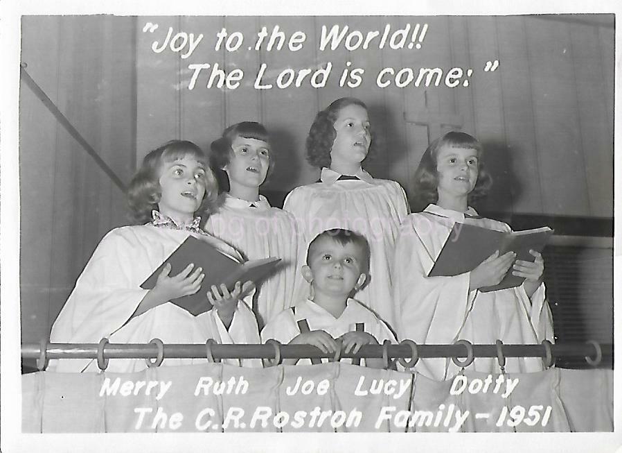 1950's CHRISTMAS PORTRAIT Found Family Photo Poster paintinggraph bw Original VINTAGE 07 13 B