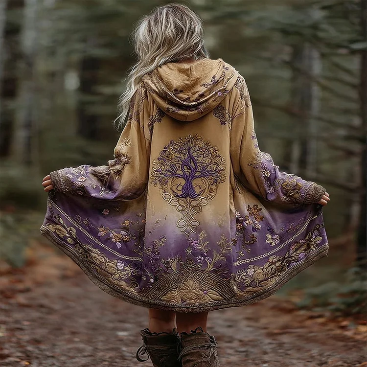 Women's Viking Tree Of Life Cozy Warm Cardigan Jacket