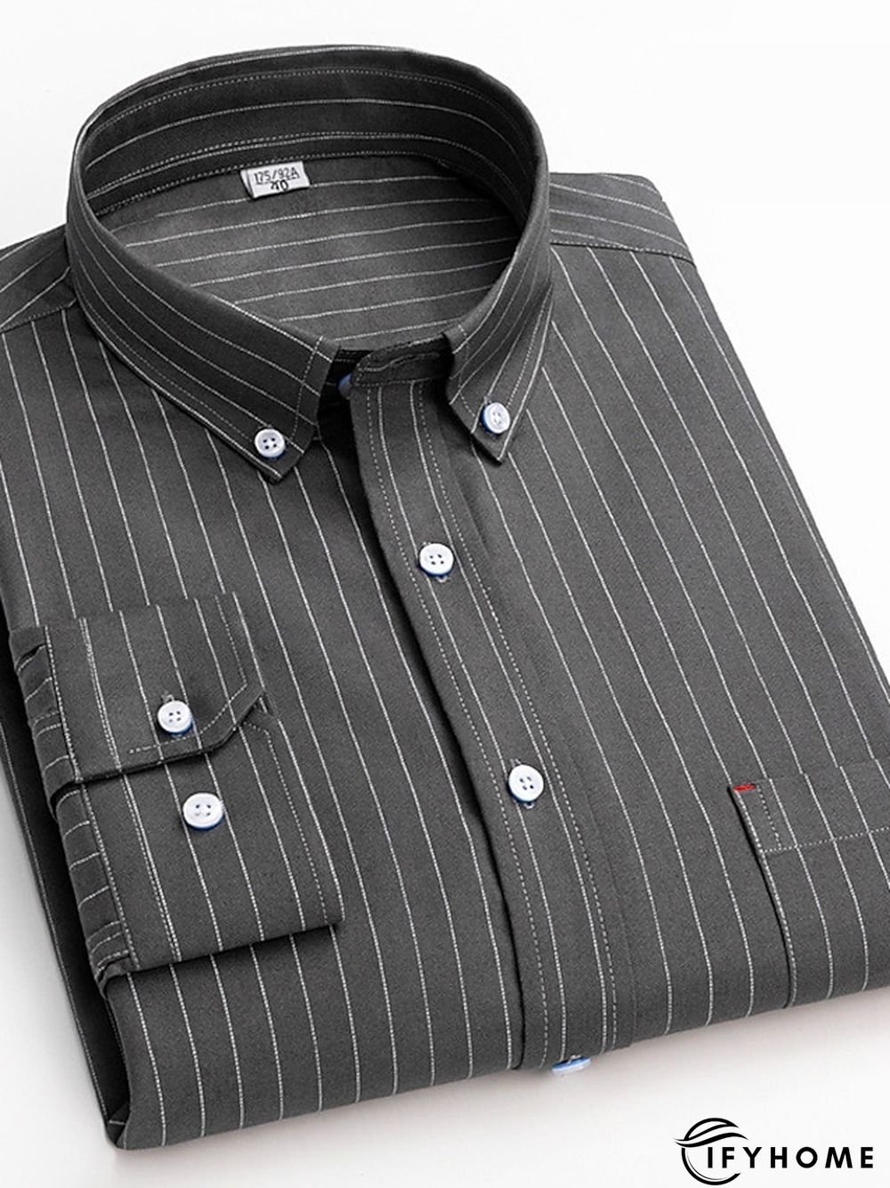 Men's Denim Shirt Turndown Spring &  Fall Long Sleeve A B C Plaid / Striped / Chevron / Round Daily Wear Clothing Apparel Print | IFYHOME