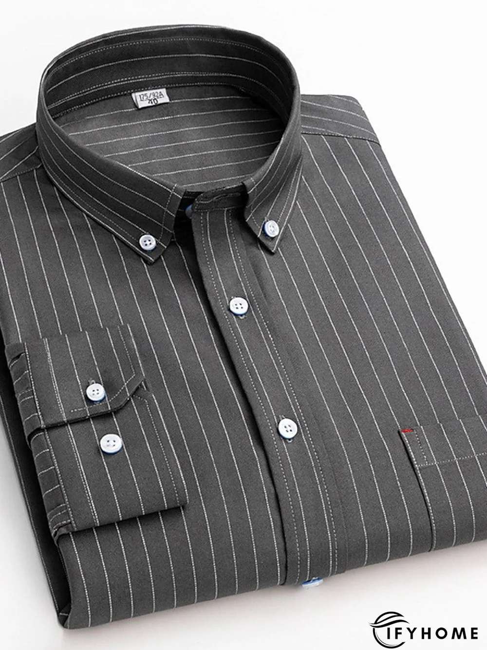 Men's Denim Shirt Turndown Spring &  Fall Long Sleeve A B C Plaid / Striped / Chevron / Round Daily Wear Clothing Apparel Print | IFYHOME