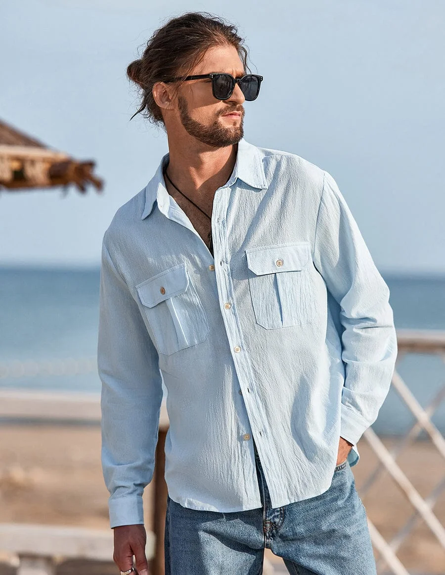 long sleeves shirt with two pockets