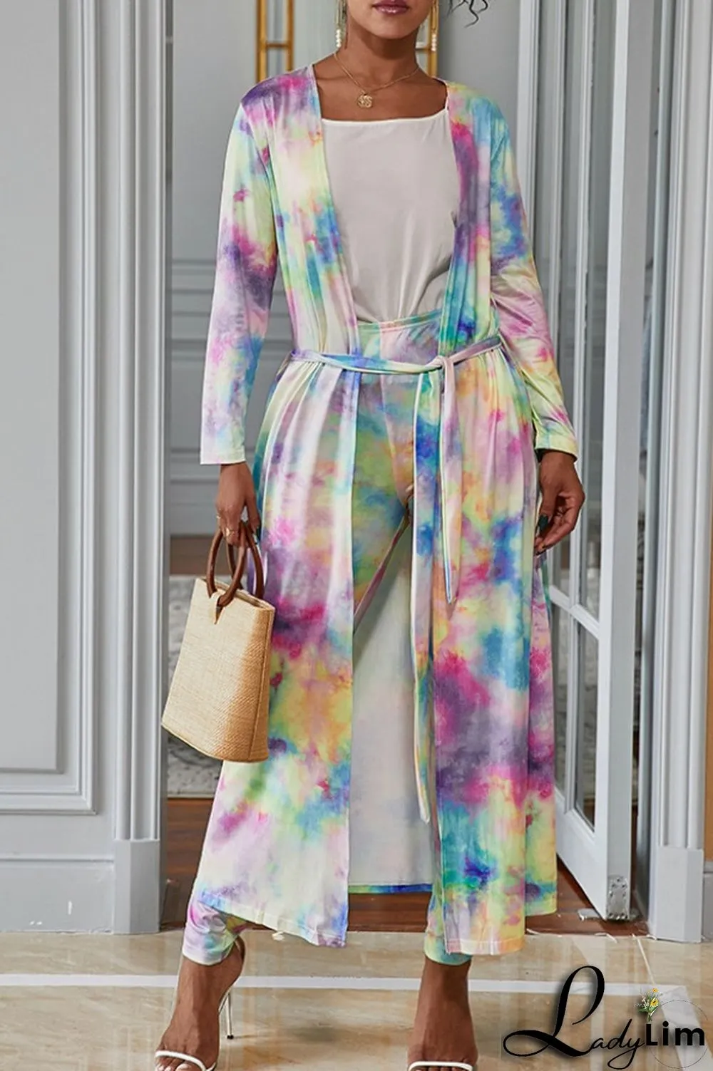 Camouflage Fashion Casual Street Vacation Print Printing cardigan Plus Size Two Pieces