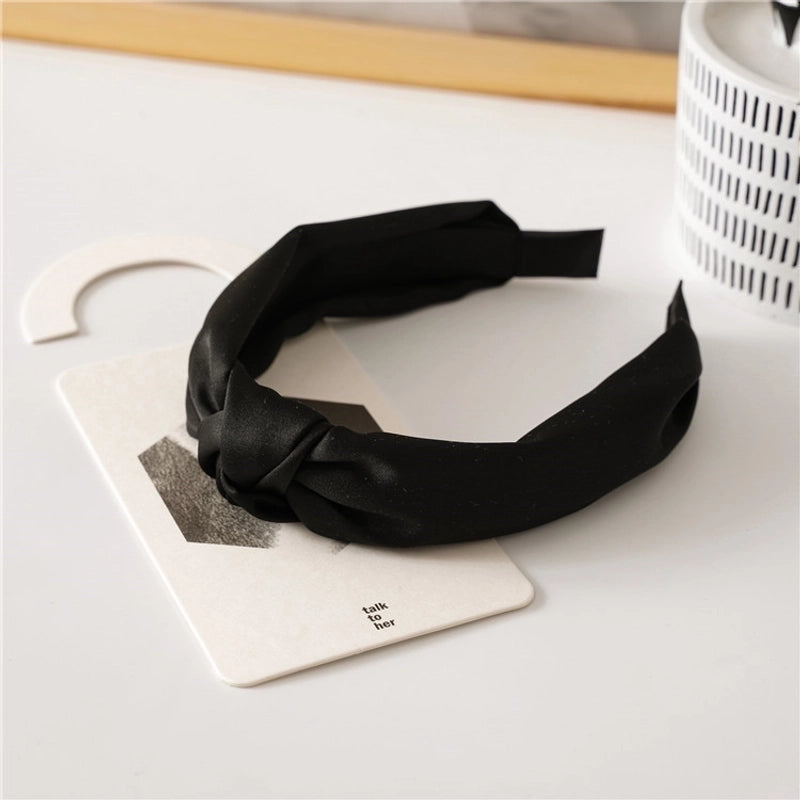 Sweet Solid Color Knot Satin Handmade Hair Band