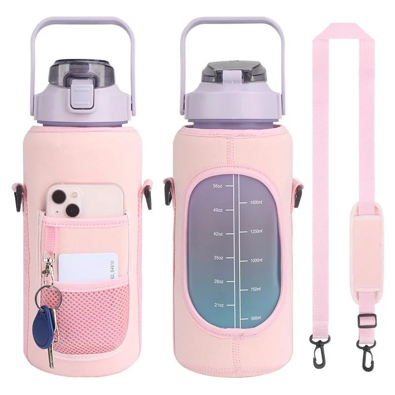 2L Diving Material Water Bottle Cover Case with Strap
