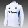 Joyfball 2025/2026 Manchester United Half-Pull Training Suit White Football Shirt 1:1 Thai Quality