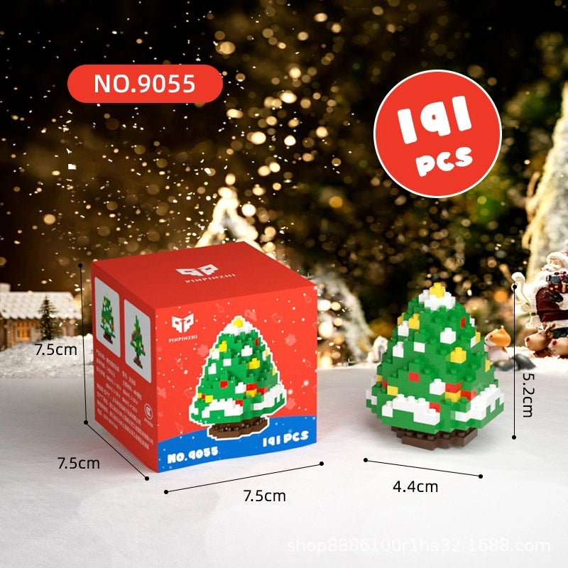 Mekensham Building Blocks Assembling Toys Christmas Gift Decoration Snowman Old Man Elk Educational Small Particles In Stock