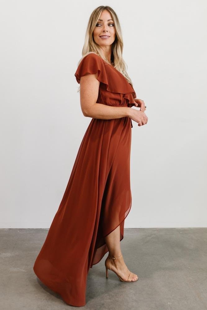 katya ruffle maxi dress