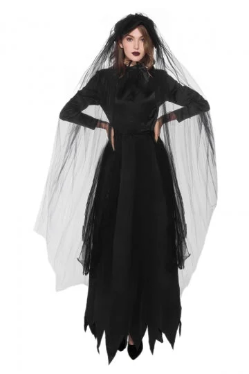 Deluxe Gothic Bride Costume For Adult-elleschic