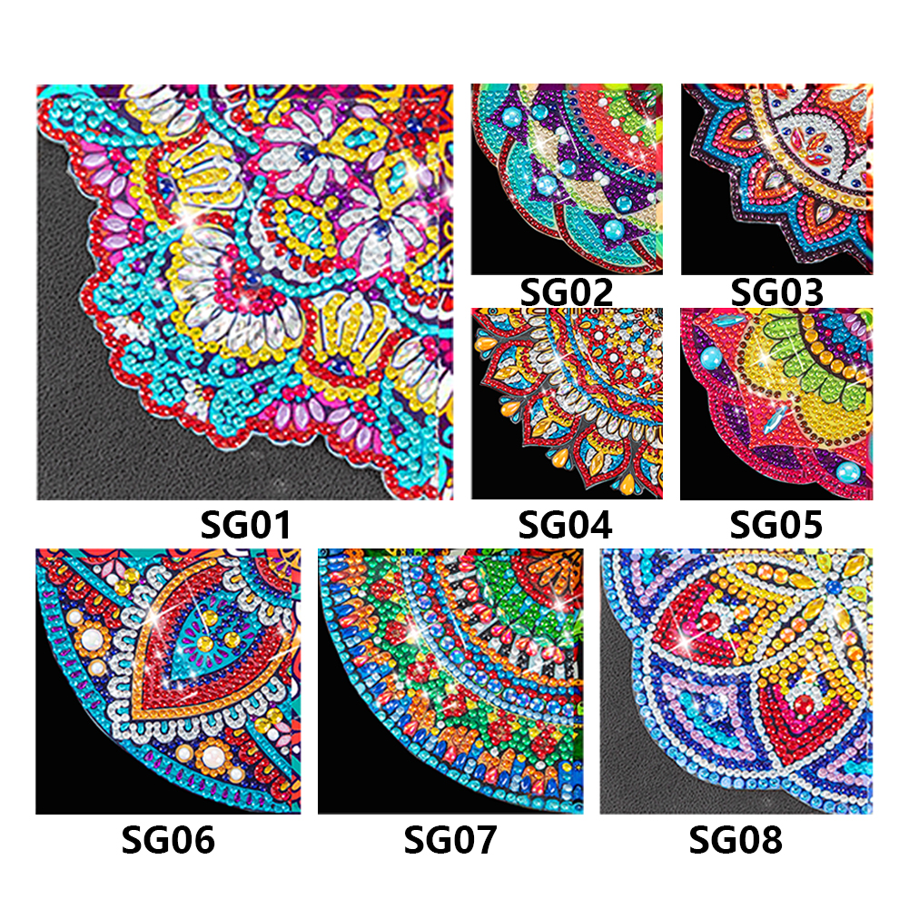 4 Pcs Mandala Diamond Painting Bookmarks For Kids,diy Corner Bookmark  Triangle 5d Diamond Painting Bookmarks Crafts Gifts
