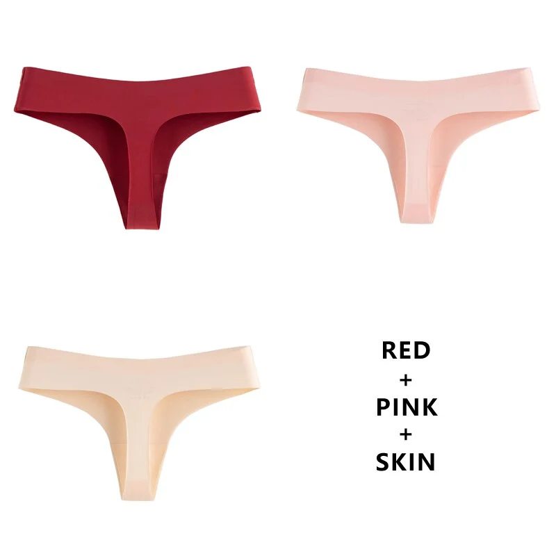 Meet'r 3Pcs/Lot Women Seamless Panties Underwear Fashion Sexy Low-Rise Thong Female Comfortable Intimates G String Lingerie