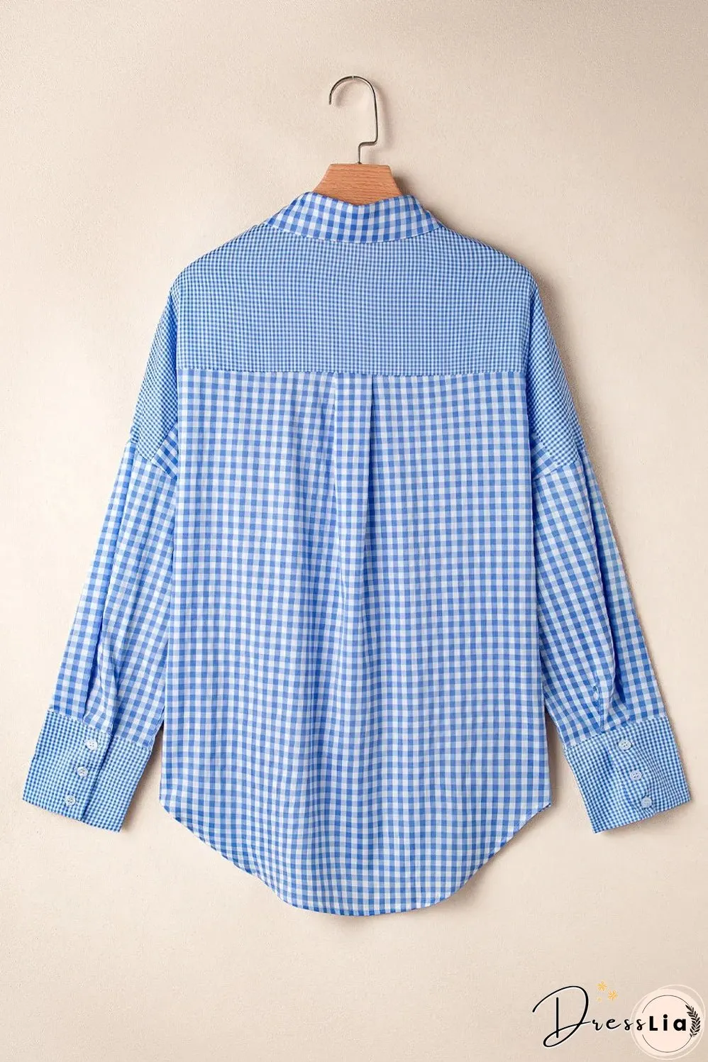 Pocketed Plaid Collared Neck Long Sleeve Shirt