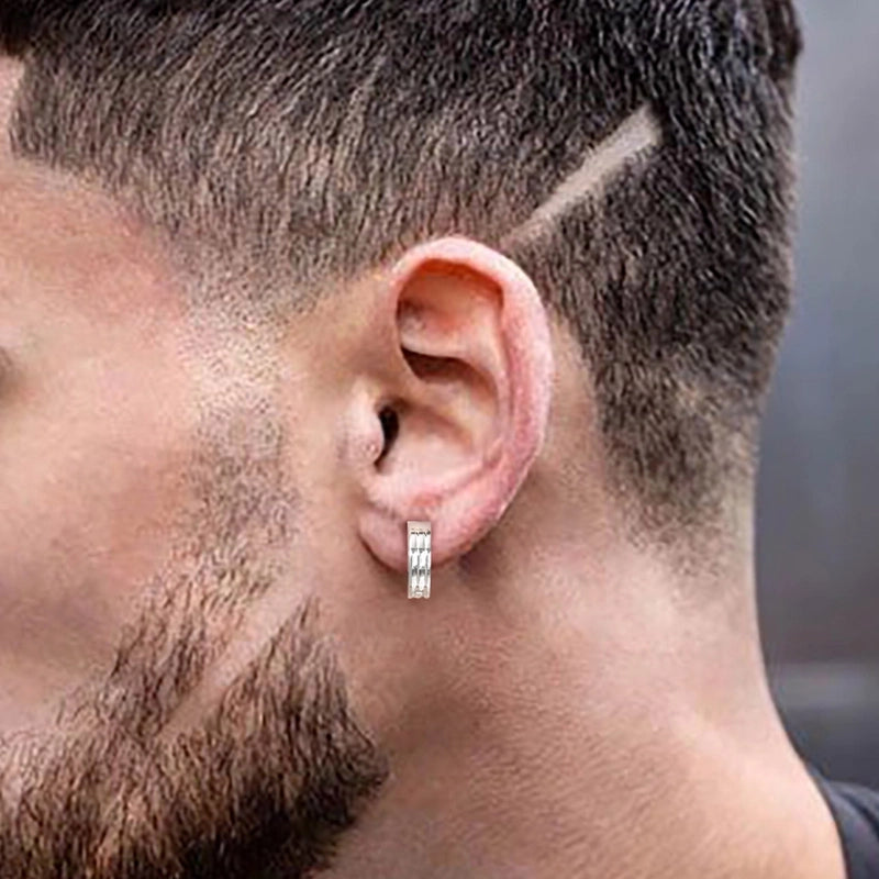 1 Pair Basic Minimalist Solid Color Polishing 201 Stainless Steel Earrings