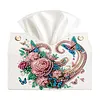Roses roses, bo&icirc;te en papier &agrave; peinture en diamant en bricolage DIY pour adultes d&eacute;butants, support d&eacute;coratif en papier pour le salon, chambre, d&eacute;coration de la salle de bain
