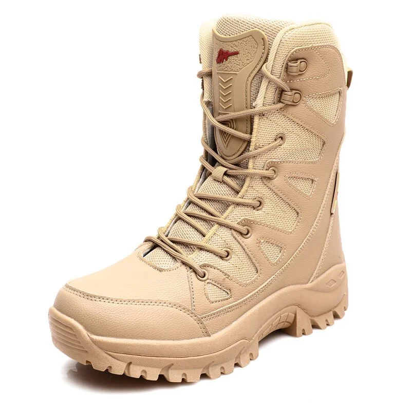 New Warm Plush Snow Boots Men Lace Up Casual High Top Men's Boots Waterproof Winter Boots Anti-Slip Ankle Boots Army Work Boots