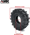 AMK 4Pcs 1.0" Rubber Mud RC Off Road Tires 24x62x20.5mm for 1/24 Crawler Cars Axial SCX24 Gladiator Deadbolt 1/18 TRX4M (4PCS)