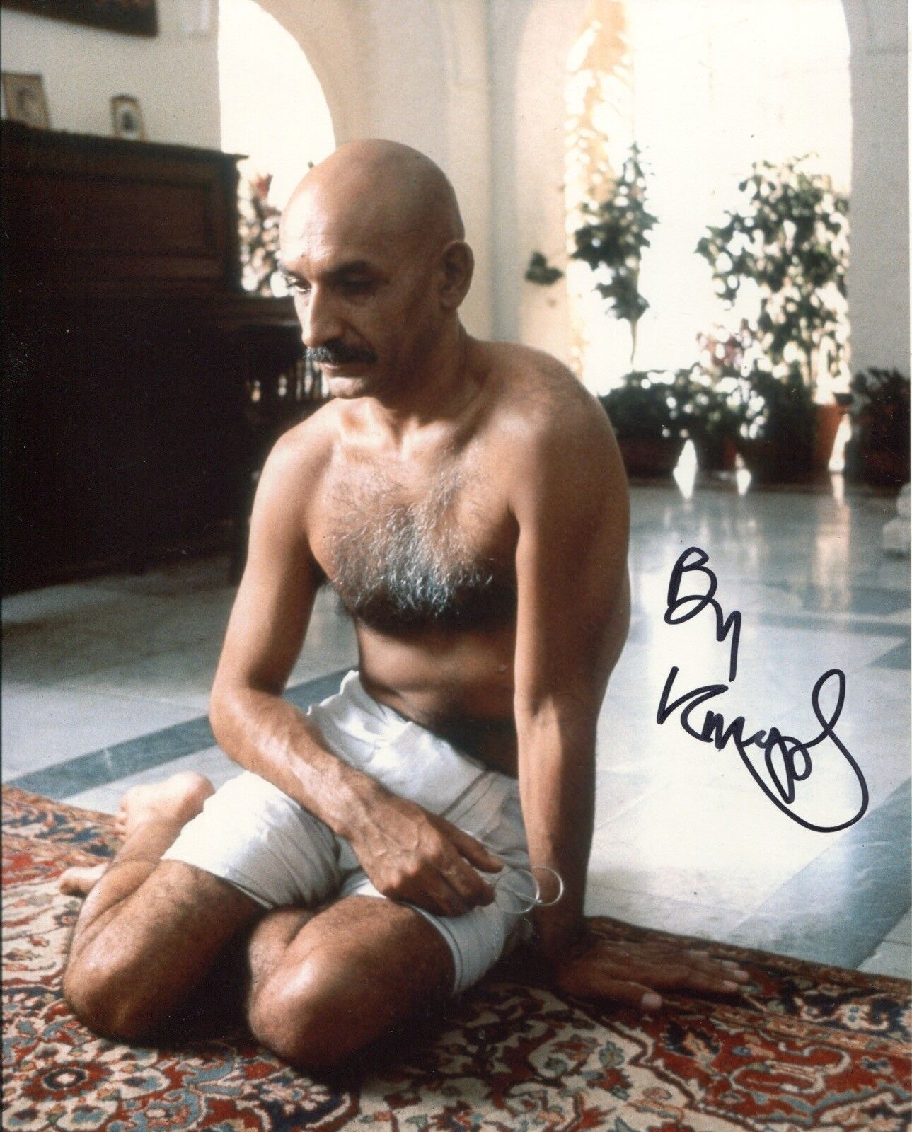 Actor Sir Ben Kingsley signed epic movie GANDHI 8x10 Photo Poster painting - UACC DEALER