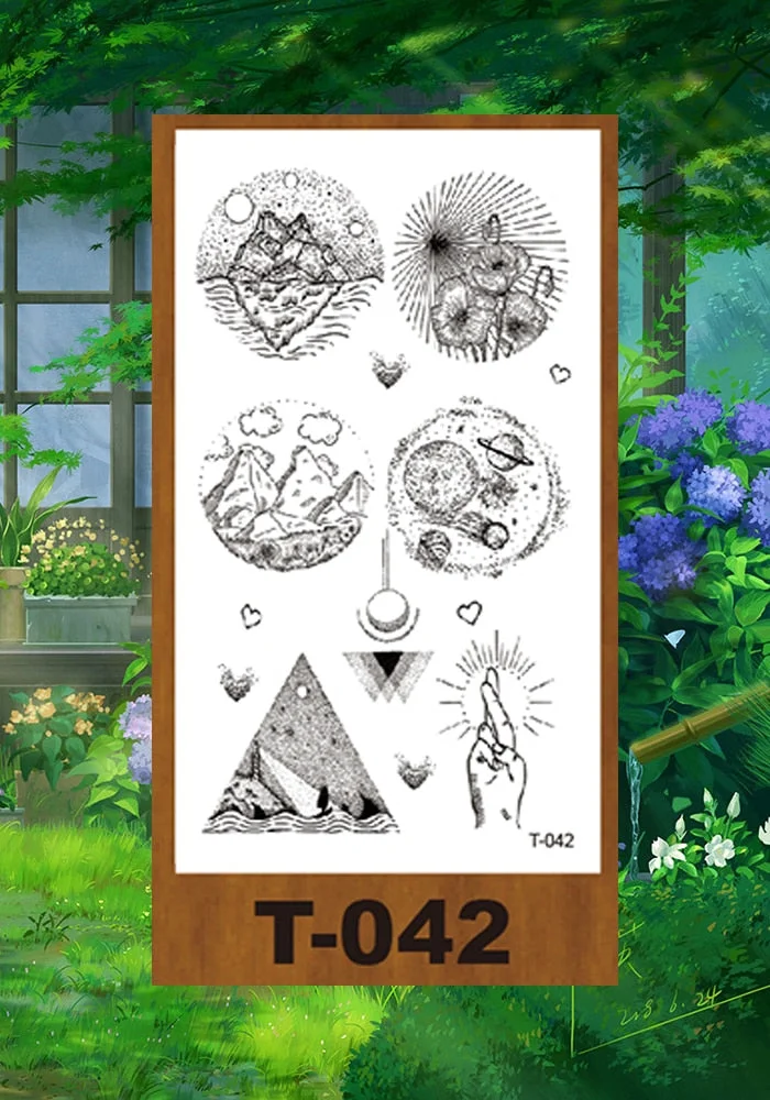 Drop Shipping Small Temporary Tattoo Stickers Solar System Animal Panda Deer Girl Kid Arm Buttock Abdomen Neck Ankles Art Tatoo