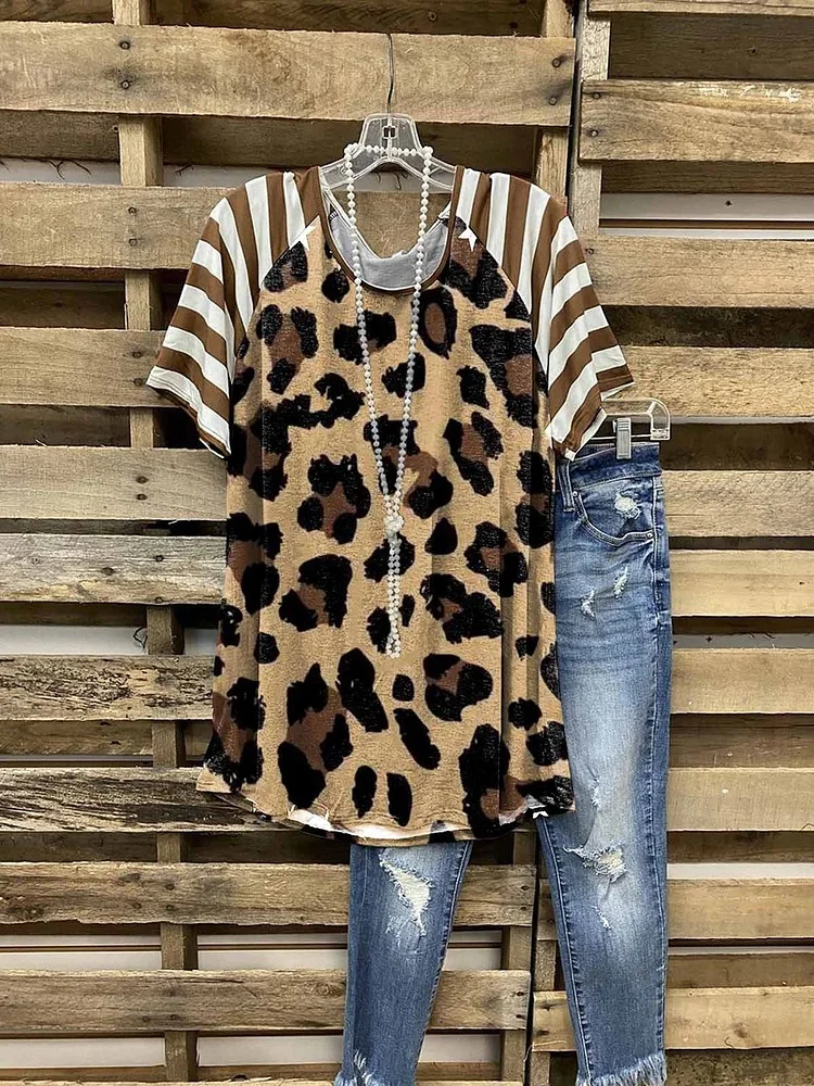 Women World Map Printed Neck Casual Shirts Top