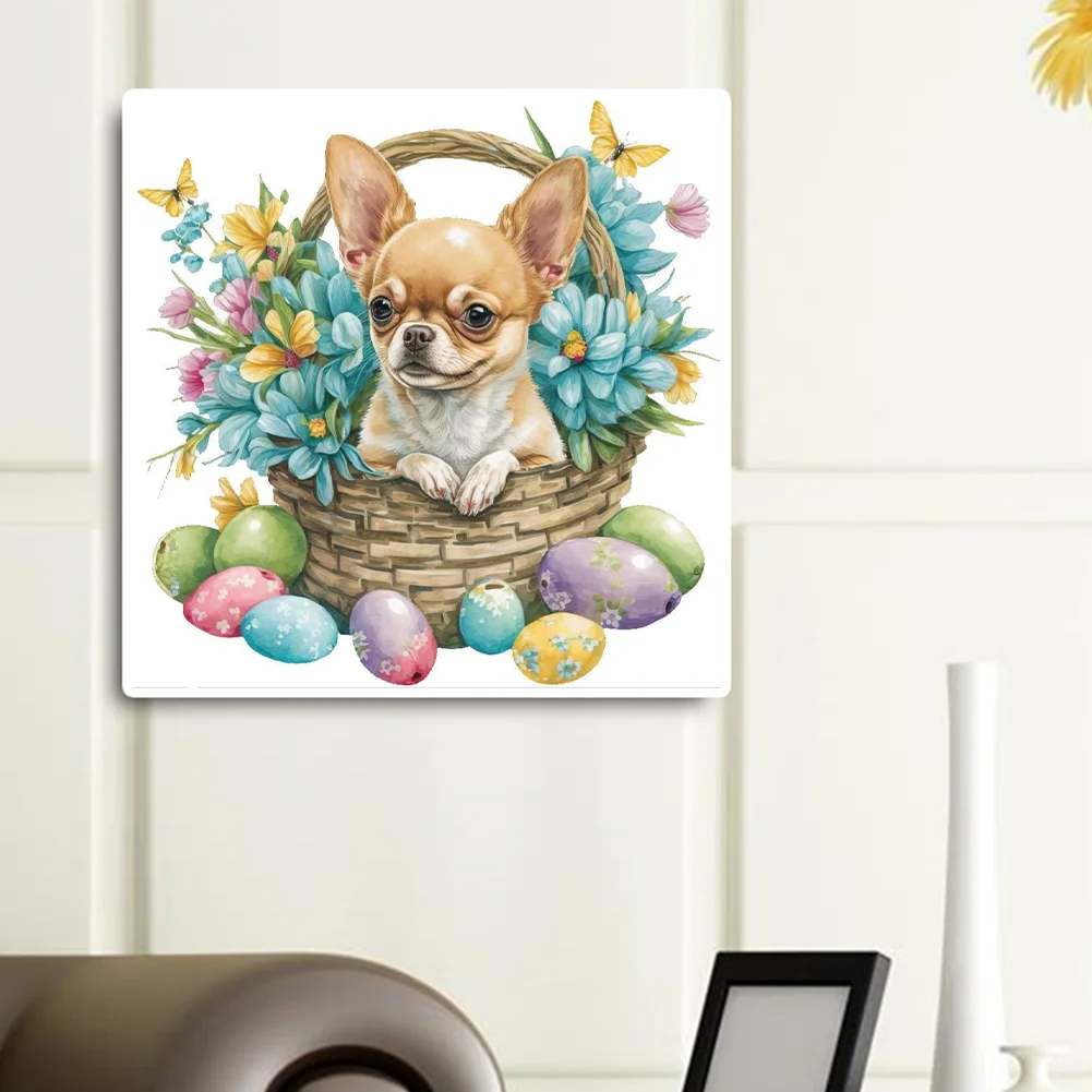 Diamond Painting - Full Round Drill - Easter Dog(Canvas|30*30cm)