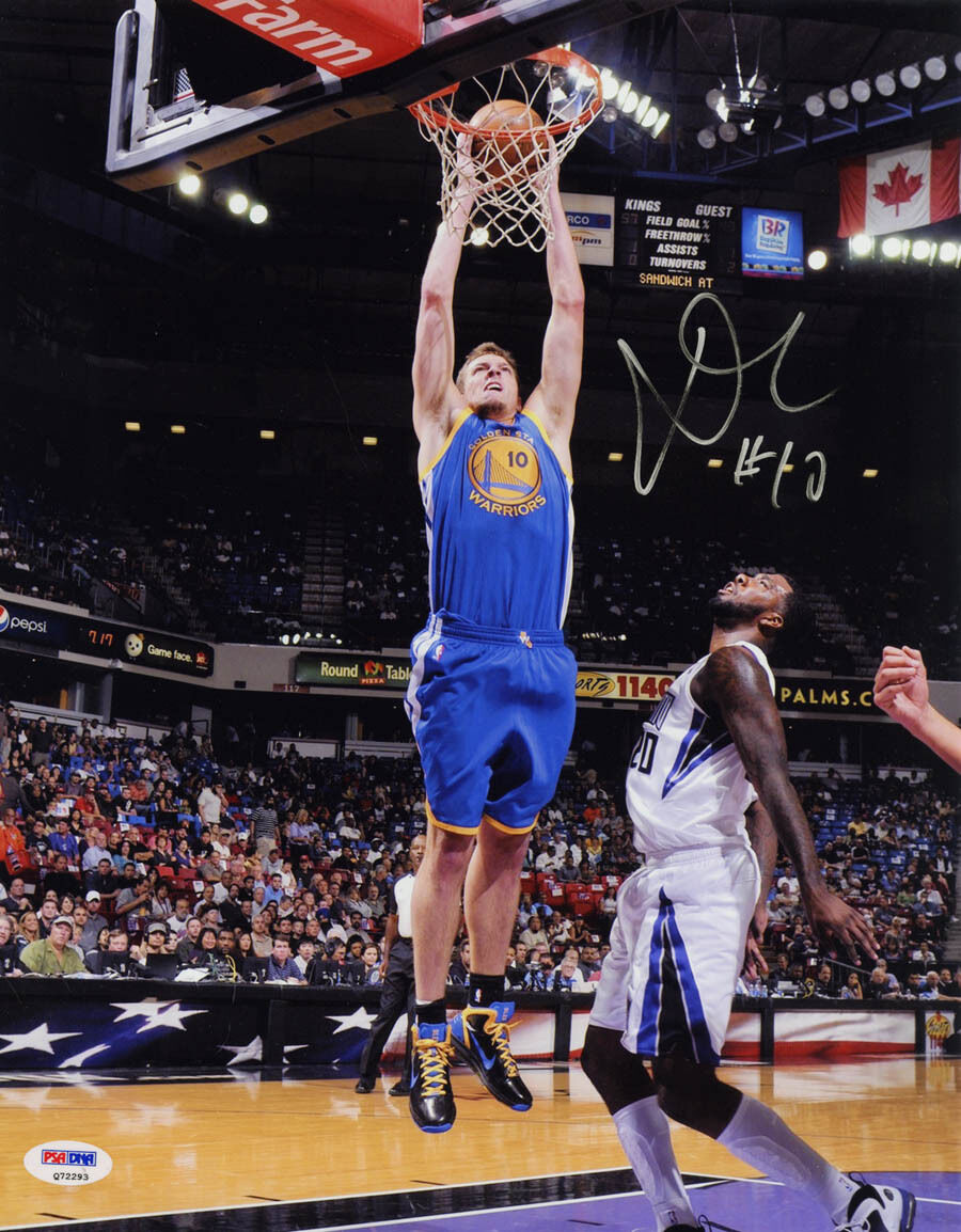 David Lee SIGNED 11x14 Photo Poster painting Golden State Warriors PSA/DNA AUTOGRAPHED