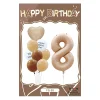 Retro Cream Caramel Cartoon Bunny Bear 0 - 9 Numbers Latex Aluminum Film Balloons Flags Package Kids Birthday Party Decors