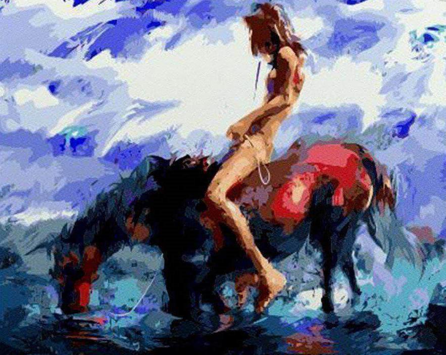 

Horse and Rider – Paint By Numbers - 40*50CM, 501 Original
