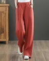 Casual Loose Solid Color Elastic Waist Pants