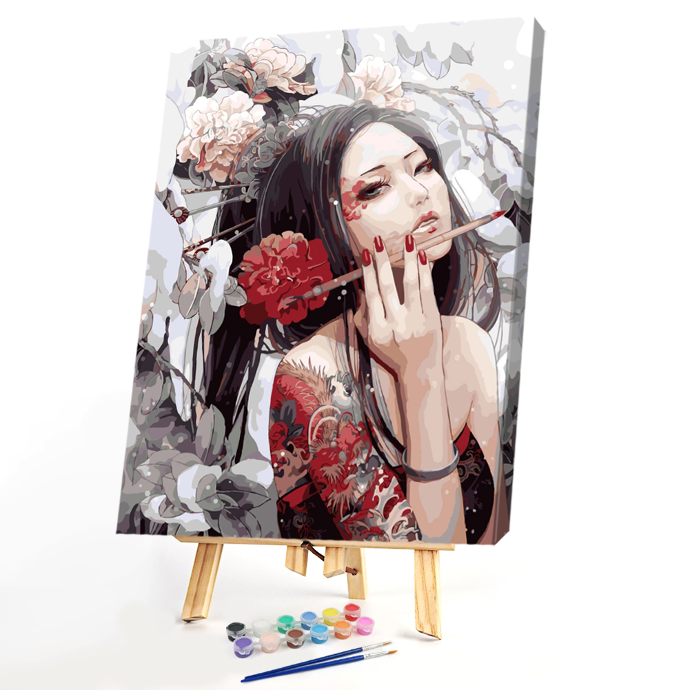 

40*50CM Paint By Numbers-Charming Woman, 501 Original