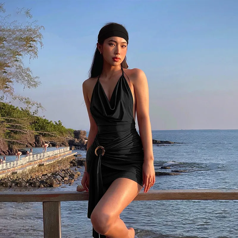 Uveng Uveng Spring New Fashion Sexy Back Royal Sister Wind Deep V Sling Dress