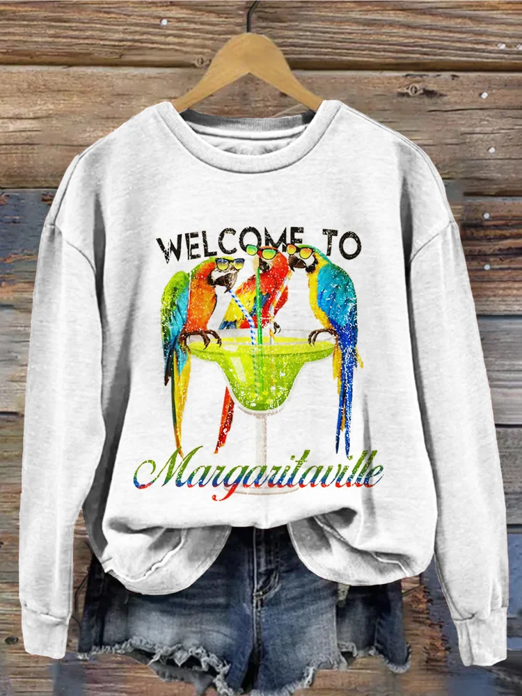 VChics Welcome to Margaritaville Jimmy Memorial Vintage Sweatshirt