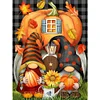 【2 pi&egrave;ces/paquet】-Thanksgiving citrouille gnome-plein diamant rond peinture-30 * 40cm